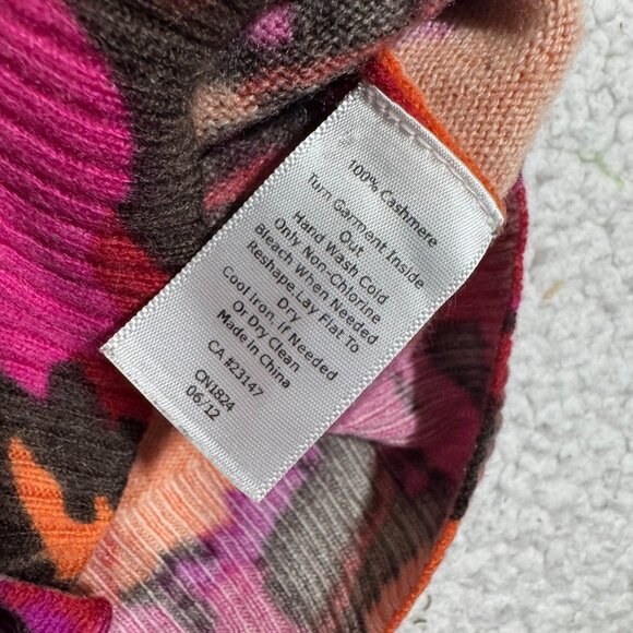 Talbots Cashmere Cardigan Sweater Button Up Women's Petites Sz Lp Floral Office - Picture 5 of 5